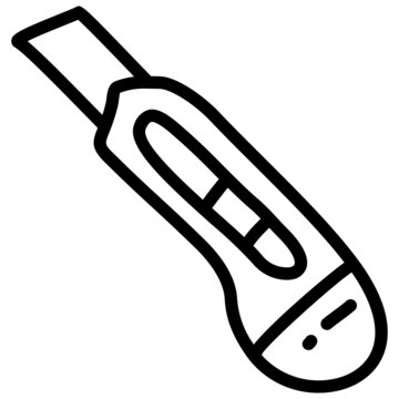 black utility knife outline clip art preview