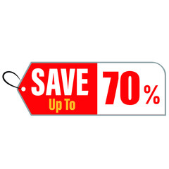 Save up to 70 Percentage off promotion TAG.