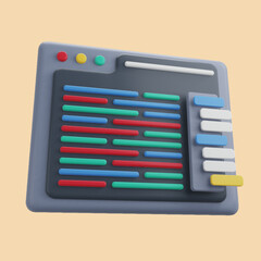 Code in 3D render for Graphic Asset Web Presentation or Other