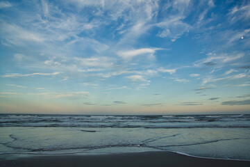 Japanese coast at dusk in summer