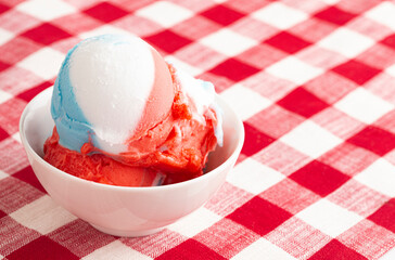 Red White and Blue Frozen Sherbet Ice