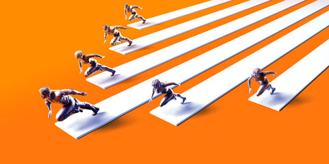 Business People Racing