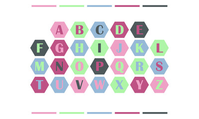 Alphabet set of polygon shapes