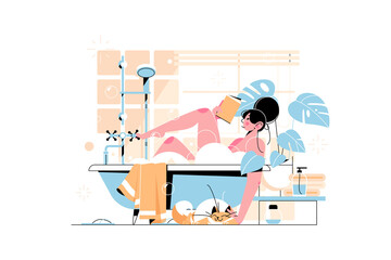 Girl having nice bath time