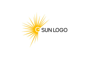abstract creative sun logo design