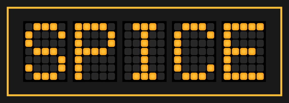 Orange color led banner in word spice on black background