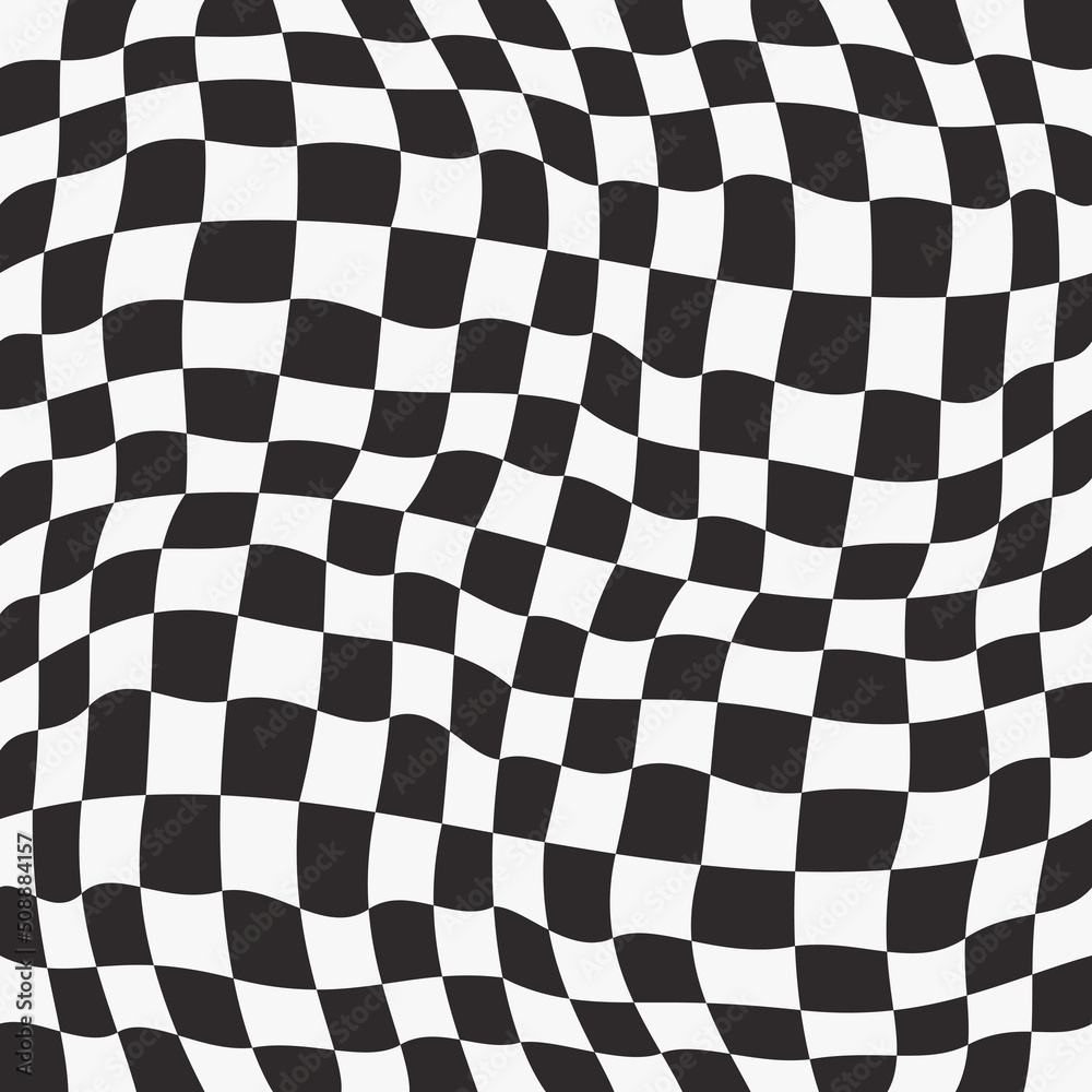 Poster The pattern is seamless and bulging of checkered cells. Checkerboard style canvas. Checkered vector pattern, can be seamless.