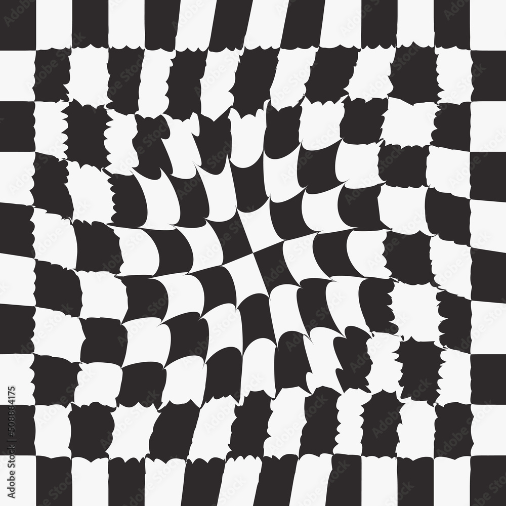 Poster A chessboard with a flash in the center. Checkered vector design suitable for print.