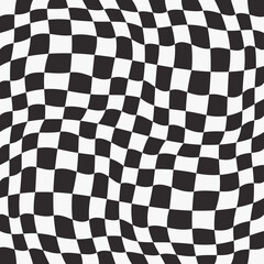 The pattern is seamless and bulging of checkered cells. Checkerboard style canvas. Checkered vector pattern, can be seamless.