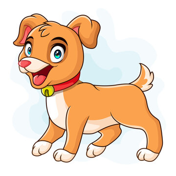 A cute dog cartoon isolated on white background . vector illustration.