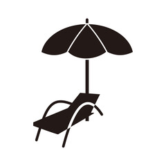 Beach chair and umbrella icon. Relax icon. Beach chair icon symbol