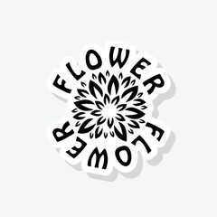 Flower sticker icon sign for mobile concept and web design