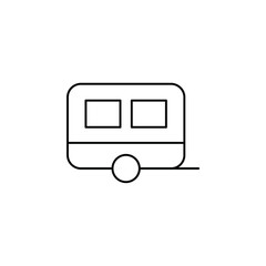 Caravan, Camper, Travel Thin Line Icon Vector Illustration Logo Template. Suitable For Many Purposes.