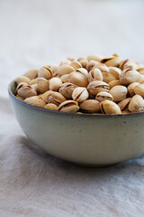 Roasted and Salted Pistachio in Shell. Close-up.