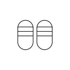 Sandal, Footwear, Slipper, Flip-Flop Thin Line Icon Vector Illustration Logo Template. Suitable For Many Purposes.