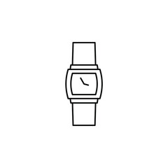 Watch, Wristwatch, Clock, Time Thin Line Icon Vector Illustration Logo Template. Suitable For Many Purposes.