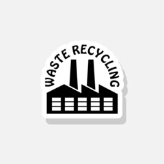 Naklejka premium Waste recycling sticker icon sign for mobile concept and web design