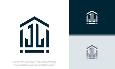 Simple Initials JL logo design. Initial Letter Logo. Shield logo.