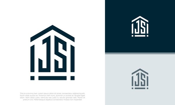 Simple Initials JS logo design. Initial Letter Logo. Shield logo.