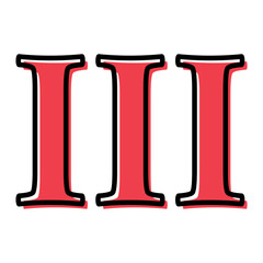 Roman numeral number icon, letter typography style sign, mathematics alphabet icon vector illustration