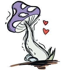 Mushroom isolated on white background. Mushroom icon. Mushroom symbol.