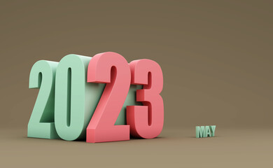 New Year 2023 Creative Design Concept - 3D Rendered Image	
