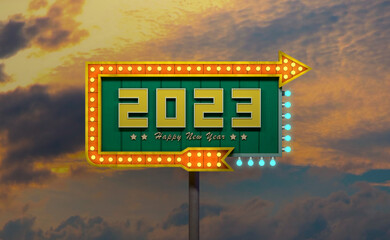 New Year 2023 Creative Design Concept  - 3D Rendered Image	