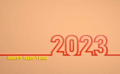 New Year 2023 Creative Design Concept  - 3D Rendered Image	