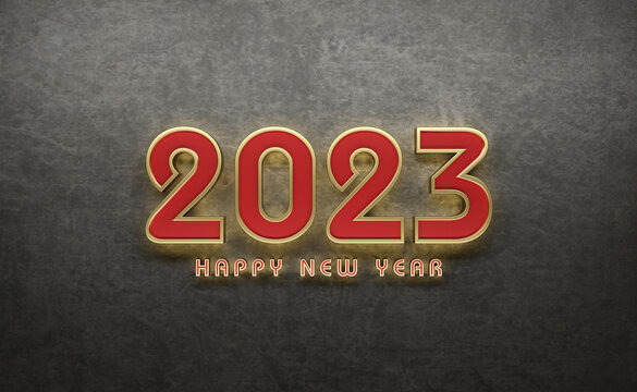New Year 2023 Creative Design Concept - 3D Rendered Image	