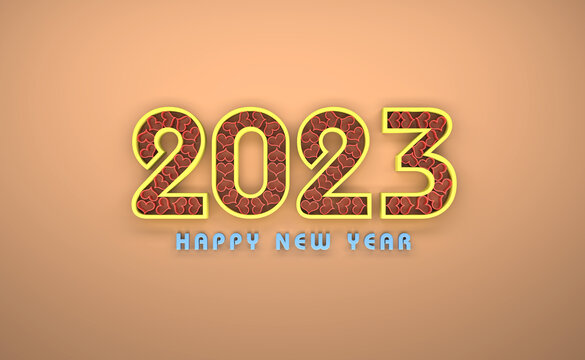 New Year 2023 Creative Design Concept - 3D Rendered Image	