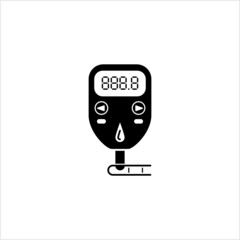 Glucose Meter Icon,Glucometer Icon, Medical Icon, Glucose Concentration In The Blood Measuring Device