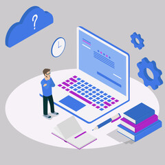 Fototapeta premium isometric computer management