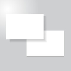 Blank business card, postcard with soft shadows.
