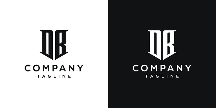 Creative Vintage Letter DB Monogram Logo Design Icon Template White and Black Background