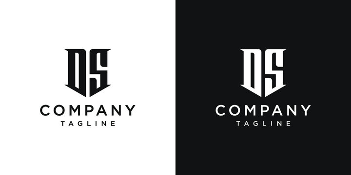Creative Vintage Letter DS Monogram Logo Design Icon Template White and Black Background