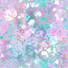 Abstract light pastel color painted seamless pattern with mixed irregular spots, blots, smudges and stains