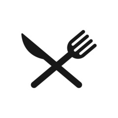 Cutlery silhouette icon, cooking lunch, dinner flat vector illustration for UI graphic design.