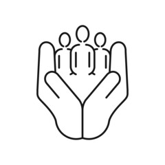 Customer retention line icon, client service editable stroke outline icon, high quality vector symbol for mobile app.
