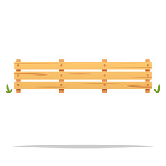 Wooden plank board fence vector isolated illustration