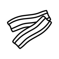 Bacon strips outline icon. Bacon slice isolated on white background.