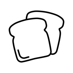 Toast bread icon. Bread slices isolated on white background.