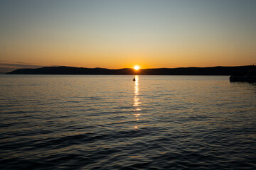 Summer sunset on Lake Baikal Siberia.