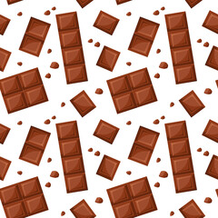 Seamless pattern with chocolate bars. Cartoon design.
