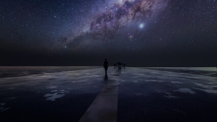 alone at airport runway