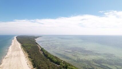 Helska Spit, Poland. A beautiful peninsula for traveling, surrounded by the Baltic Sea.