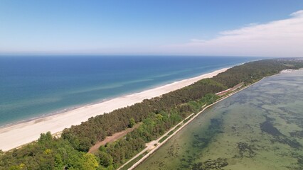 Helska Spit, Poland. A beautiful peninsula for traveling, surrounded by the Baltic Sea.