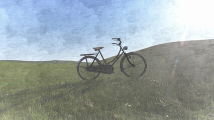 Fototapeta na wymiar retro bike with nature background