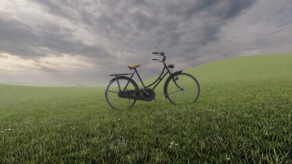 Fototapeta na wymiar retro bike with nature background