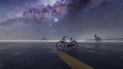 Obraz premium retro bike with nature background