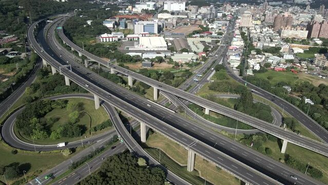 Taiwan Highway Interchange and Buildings